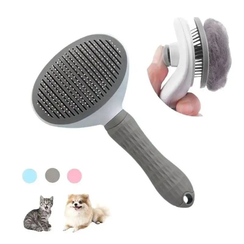 Remove facilmente Pet's Coat Self Cleaning Cat Comb Grooming Pet Hair Remover Escova Dog Slicker Brushes