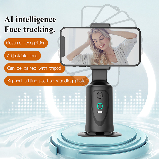 Ai Automatic Face Tracking Selfie Stick 360-degree Rotation Rotating Tripod Mobile Phone Stabilizer Table Video Shooting