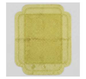 <b>Yellow</b> Green <b>Wool</b> Bath Mat Set Soft Absorbent Non Slip Modern Floral Design for Bathroom - Product Image 1