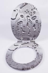 <span class=keywords><strong>Tapa</strong></span> de Inodoro Moderna con Diseño de Gota de Agua en Gris, Asiento de Inodoro <span class=keywords><strong>Familiar</strong></span> para Baño - Product Image 4