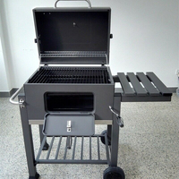 Barbecue de table, barbecue de cuisine en plein air, gril industriel en acier inoxydable, chariot carré, gril à charbon