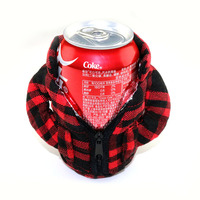 Canette de bière isotherme réutilisable et écologique, de forme personnalisée, avec design de t-shirt et de gilet zippé