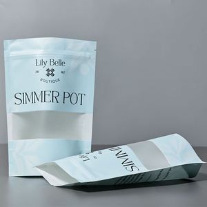 Sachet personnalisé refermable à fermeture éclair en papier kraft pour café, thé, emballage alimentaire, avec fenêtre - Product Image 3