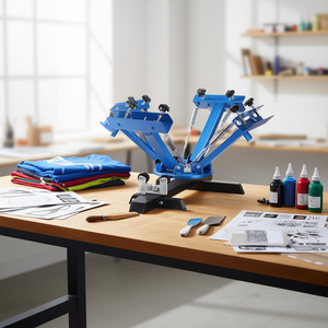 Máquina de Serigrafía para Camisetas de 4 Colores y 1 Estación, 21.2x17.7 Pulgadas, Rotación de 360 Grados, Prensa de Serigrafía Manual - Product Image 2