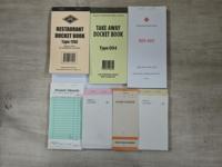 Bloc de commandes de restaurant et d'hôtel en deux exemplaires pour serveurs, avec feuilles agrafées pour noter les commandes de plats, bloc de cuisine et feuille de factures client