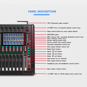 Console de mixage 16 canaux WIFI mélangeur audio professionnel té<span class=keywords><strong>l</strong></span>écommande numérique mélangeur de son 16 DSP avec écran tactile 7 pouces - Product Image 4