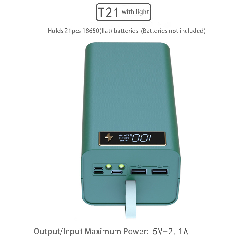 Custodia Power Bank Fai-da-te Con Ricarica Rapida 10W/22,5W Per 16 Batterie 18650 (senza Batterie)
