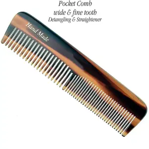 2024 Popular Custom Logo&Size Handmade Acetate Double Tooth Hair Pocket Comb Portable Moustache Beard Comb For Men Grooming