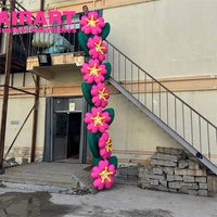 Guirlande de fleurs roses gonflables personnalisable pour la promotion de marques et d'événements, grandes vignes de fleurs roses gonflables