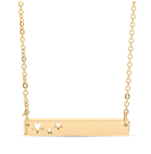 Loveher bijoux <span class=keywords><strong>en</strong></span> acier inoxydable or 18 carats PVD <span class=keywords><strong>en</strong></span> acier inoxydable étoiles découpe barre vierge horizontale collier <span class=keywords><strong>prix</strong></span> de gros - Product Image 1