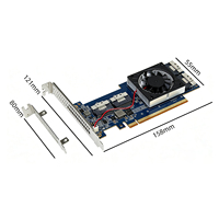 Kartu Riser PCIe 4.0 X16 PEX88048 NVMe M.2 SSD GPU NIC Ekspansi Non-Bifurkasi Adaptor PCIe Perangkat Eksternal Dukungan Stok Tersedia