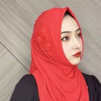 Hijab à cinq branches en étoile, fait main, avec bordure à pompons, pour femmes musulmanes, vente en gros Custom465