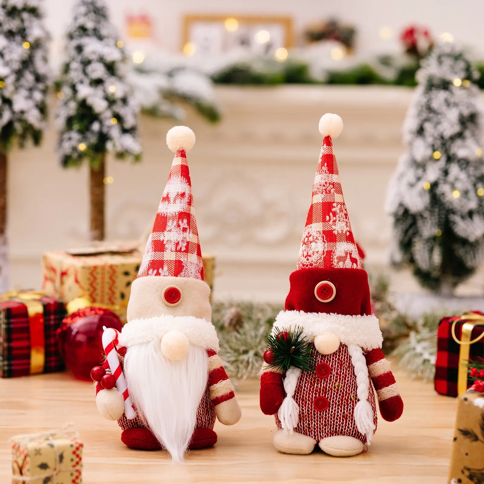 2023 sıcak satış Santa Gnome peluş el yapımı dolması Gnome noel Elf dekorasyon süsler Santa cüce bebek