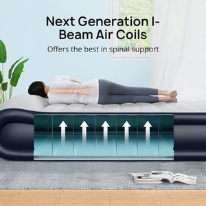 Materasso ad aria Queen-Size Premium con pompa integrata e cuscino rialzato 17 "comodo materasso gonfiabile 3 minuti di gonfiaggio veloce - Product Image 2