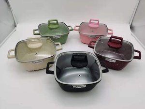 25 Pcs Kích Thước Lớn <span class=keywords><strong>Die</strong></span> Cast Nhôm Không Dính Nấu Ăn Chậu Nhà Bếp Nồi Đặt Nấu Ăn Nồi Bộ Không Dính Đồ Nấu Nướng Granite - Product Image 5