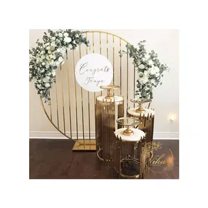 Parti malzemeleri düğün dekorasyon kaide yuvarlak ayağı silindir ekran kek standı çiçek çöl standı masa altın kaide