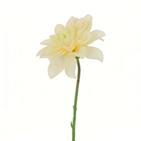 Bunga Dahlia Kuning Buatan dari Kain dengan Batang, Bunga Palsu untuk Karangan Bunga Pernikahan, Rangkaian Bunga untuk Dekorasi Rumah DIY