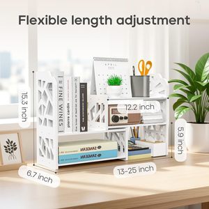 Étagère de bureau à 3 niveaux, de type rectangulaire, support de rangement polyvalent pour l'organisation du bureau - Product Image 5