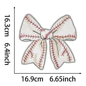 Patch thermocollant brodé à paillettes/sans paillettes, motif sportif (football, baseball), nœud rose, pour la décoration de chapeaux et de sweats à capuche - Product Image 5