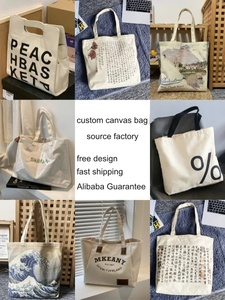 <b>Plain</b> Blank <b>Canvas</b> Shopping <b>Tote</b> <b>Bag</b> With Custom Printed Logo Reusable Wholesale <b>Canvas</b> Shoulder <b>Bag</b> High Quality - Product Image 2