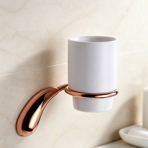 Conjunto de Acessórios de Banheiro Luxuosos em Ouro Rosa, Suporte para Papel Higiênico - Product Image 1