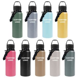 Bouteille d'eau en acier inoxydable 500 ml, 750 ml, 1 L, avec logo personnalisé imprimé et poignée, pour la vente en gros, cadeau promotionnel - Product Image 5
