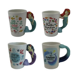 Tasse sirène 3D personnalisée avec logo personnalisé d'usine Tasse à <span class=keywords><strong>café</strong></span> en céramique 17oz avec poignée de princesse Cartoon Souvenirs d'été - Product Image 1