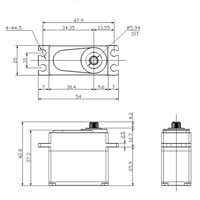 GXservo GX3240MG 40KG Moteur Servo Numérique DC Étanche à Grande Puissance avec Engrenages Métalliques pour RC 1/8 1/10 Crawler Voiture Bateau DIY