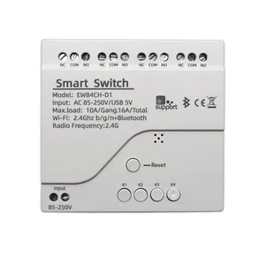 Ewelink 4ch interruptor de relé, módulo de relé inteligente alice alexa control 2.4g, controle remoto exclusivo, 12v 24v 110v 220v 10a