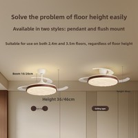 Ventilador de Techo LED de Diseño Moderno con Aspas Invisibles, Funcionamiento Silencioso, Alto Flujo de Aire, Control Remoto Inteligente, 95 CRI, 30-34 DB, para Cocina