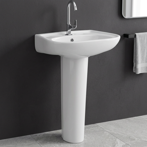 Premium Indian Ceramic Wash Basin with Full Pedestal Modern Bathroom Sanitary Ware Design - Product Image 4
