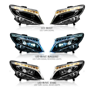 Conjunto de Faros Delanteros para <span class=keywords><strong>Mercedes</strong></span> <span class=keywords><strong>Vito</strong></span> W447 2016-2025, V260, Configuración <span class=keywords><strong>Alta</strong></span>, Lente de Proyector LED, Actualización DRL - Product Image 1