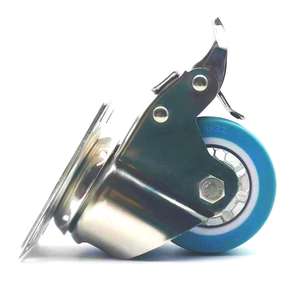 3 "4" 5 "Edelstahl-Lenk rollen Wagenräder Mittelschwere Industrie rolle PU-Rolle - Product Image 4