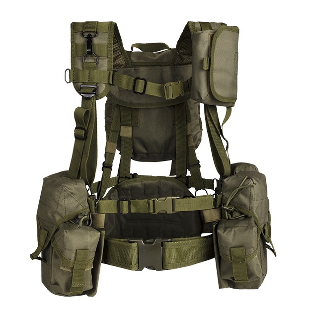 For Preorder Combo Patrol Load Bearing Battle Belt Harness Pack Tactical Gear Outdoor Chest Rig Tactical Vest FG/Green 600D