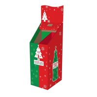 Présentoir de sol pliable en carton ondulé personnalisé pour supermarché, bac de présentation pour bouteilles de vin et de boissons, étagère en carton, présentoir
