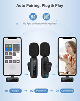 Microphone cravate omnidirectionnel sans fil ONELEADER J3 2.4G à condensateur avec surveillance à latence nulle, suppression du bruit Type-C, portée 15-20M