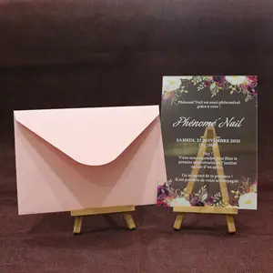 الصين مصنع شفافة الاكريليك الزفاف بطاقات دعوة بطاقات شكر مع فارغة مغلفات