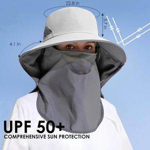 Cappello da pesca sportivo all'aperto Premium per uomo e donna collo staccabile con patta UPF 50 + protezione UV visiera cappello da sole - Product Image 3