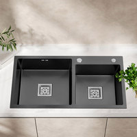 Évier de cuisine multifonction YINGTAO, haute technologie, double bac, encastré, en acier inoxydable poli, design contemporain