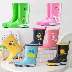 Beautiful kinder regen stiefel kinder gummi wellington stiefel wasserdicht kinder nette muster gummi billige regen stiefel für jungen und mädchen