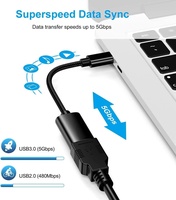Adaptador USB Tipo C Macho a USB 3.0 Hembra de 10 Gbps, Aleación de Aluminio para Computadoras Portátiles y Dispositivos