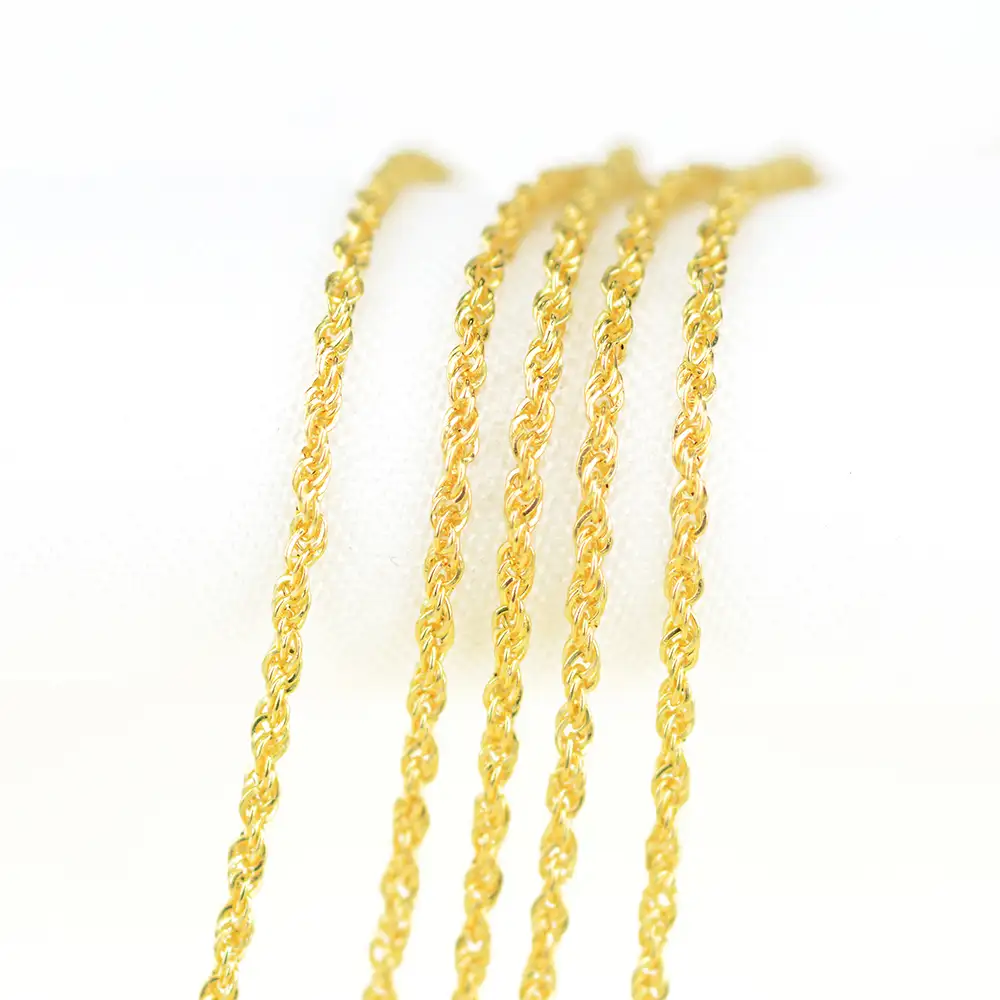 Cadena chapada en oro de 18k, cuerda clásica de temperamento promocional, collar puro, fabricación de joyas