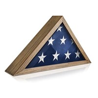 Boîte à drapeau triangulaire en bois pour drapeau funéraire ou de vétéran américain, cadre de présentation mural