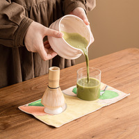 Ensemble de matcha en céramique rose avec bol à matcha et kit d'outils de préparation de thé de style tendance national, Fourniture transfrontalière, Exclusivité usine