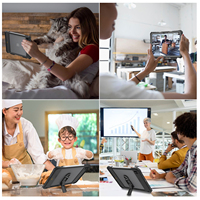 Étui noir magnétique transparent pour iPad Pro 11 pouces M4 2024, étui hybride TPU+PC avec emplacement pour stylet, cordon et béquille