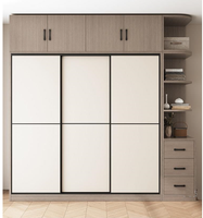 Meubles de chambre à coucher, armoire pliable facile à assembler, utilisation domestique, chambre à coucher, style moderne minimaliste, portes coulissantes en bois massif, tiroir
