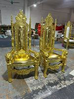 Chaise Trône King Queen Économique, Grande, en Tissu Blanc, Style Lion, Antique et Moderne, pour Ferme, Salle à Manger, Mariage, Location, Extérieur, Hôpital, École