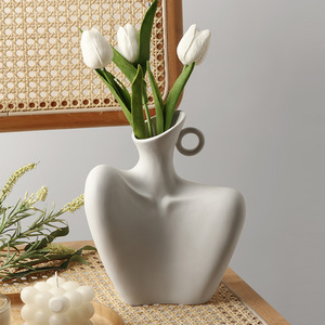 Jingdezhen Handmade Ceramic Body Art <strong>Flower</strong> <strong>Vases</strong> Unique Wall&amp;Floor <strong>Vase</strong> for Home Office Decorations - Product Image 1