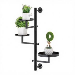 Étagères murales rotatives modernes à 3 niveaux pour plantes d'intérieur, en métal thermolaqué, pour plusieurs plantes d'intérieur - Product Image 3