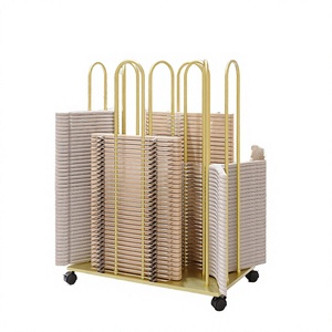 Chariot de rangement à roulettes en métal avec barres multiples, organisateur vertical pour magasin de détail, entrepôt et atelier de confection - Product Image 4